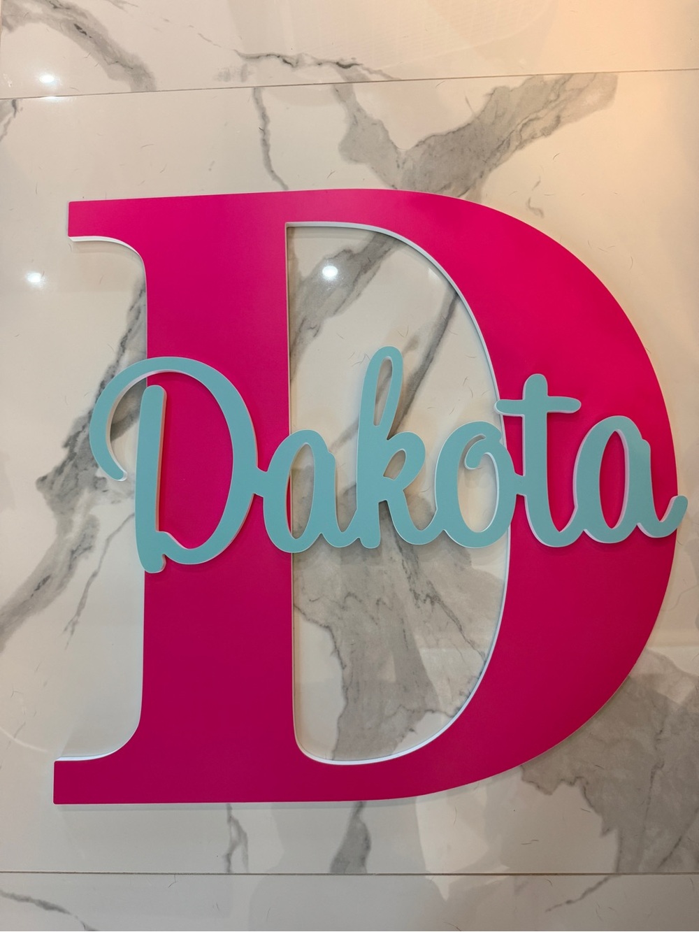 Personalized Dakota Wall Letter - Pink and Light Blue